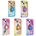 thumbnail image 6 of iPhone 13 mini Phone Case, Slim Protective Ring Kickstand Glitter Dual Colors Multi-Function for iPhone 13 mini Phone Case Rose Gold/Gold, 6 of 6