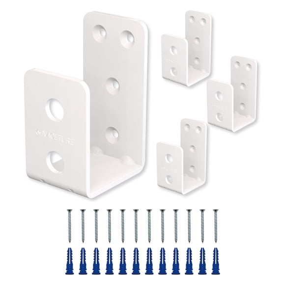 4 Pack Door Barricade Brackets – Heavy Duty 2x4 U Bracket Door Brace Reinforcement Plates with Screws, Wall Mount Security Bar Holder for Front Doo