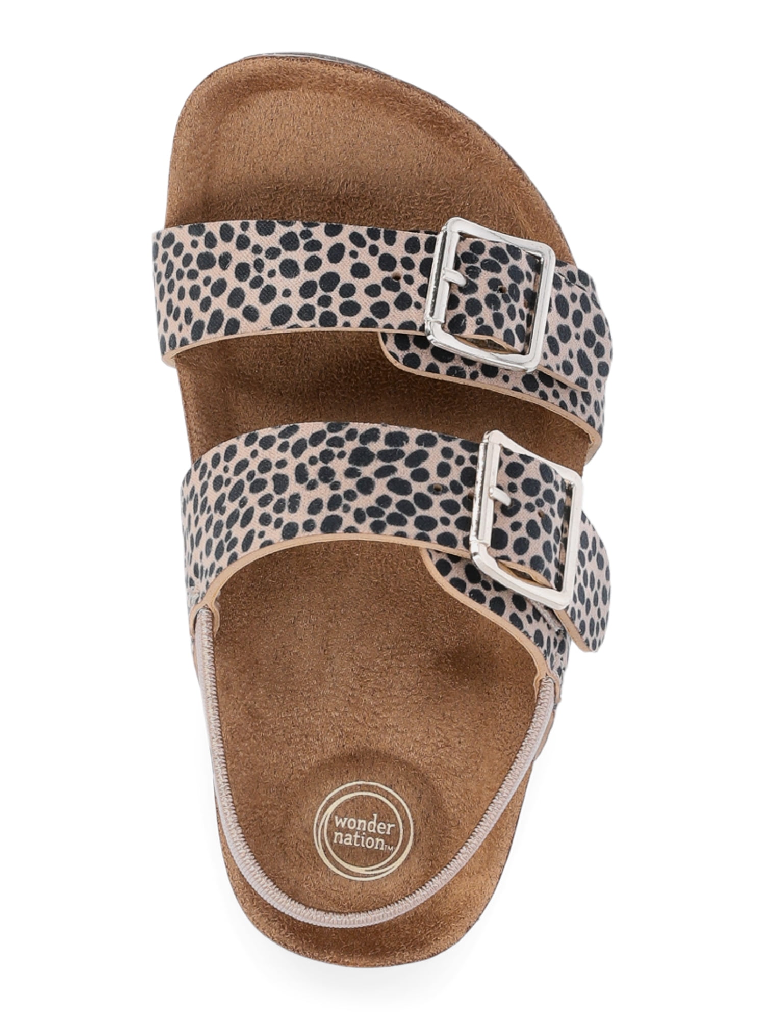 Wonder Nation Toddler Girls 2 Buckle Footbed Sandal