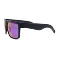 thumbnail image 3 of Mens Color Mirror Rectangular Sport Horn Rim Shark Fin Arm Sunglasses Matte Black - Teal Mirror, 3 of 4