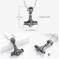 thumbnail image 2 of Cremation Jewelry for Ashes Norse Viking Thor's Hammer Talisman Necklace, Vintage Jewelry Nordic Viking Vegvisir Mjolnir Celtic Knot Urn Necklace Memorial Pendant for Ashes Holder Keepsake Jewelry, 2 of 5