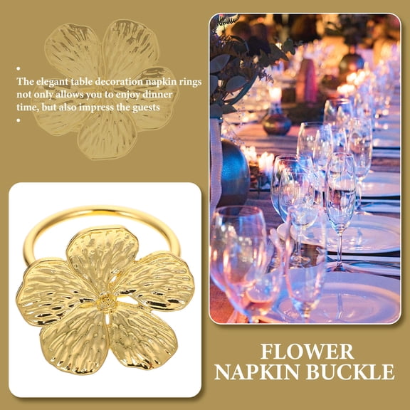 CRILSTYLEO Elegant Metal Napkin Rings Assorted Color for Formal Events 6Pcs