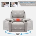 thumbnail image 3 of KIGOTY Rocking Recliner Chair, 360 Swivel Recliner with Massage and Heating, Light Grey, 3 of 7