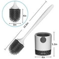 thumbnail image 2 of 2X Toilet Brush with Holder, Silicone Toilet Bowl Cleaning Brush and Holder Set, 2 of 7