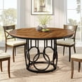 thumbnail image 2 of Tribesigns Round Dining Table for 4-6 People, 47-Inch Circle Kitchen Table Large Dining Room Table with Metal Base, Wood Dinner Table, 2 of 5