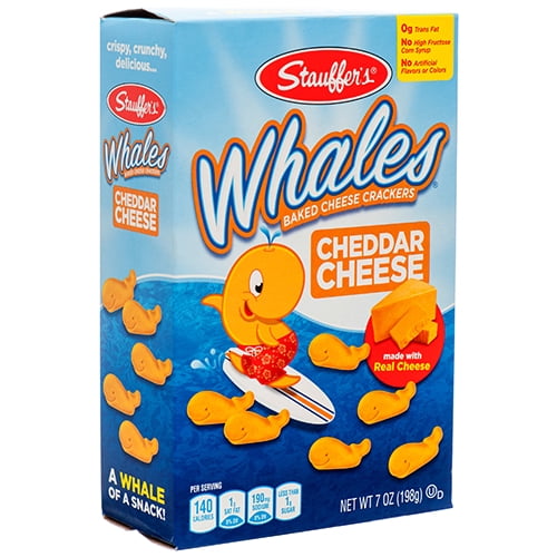 Stauffer's Whales Cheddar Cheese Baked Cheese Crackers , 7 oz