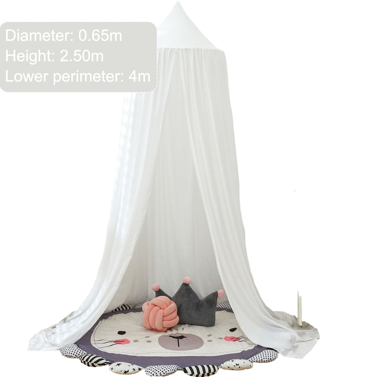Gealach Treehouse Tent Bed Curtain, White, Hanging Mosquito Net, Crib Corner Castle, Play Tent, Nursery, Playroom Decor, 1-Pack
