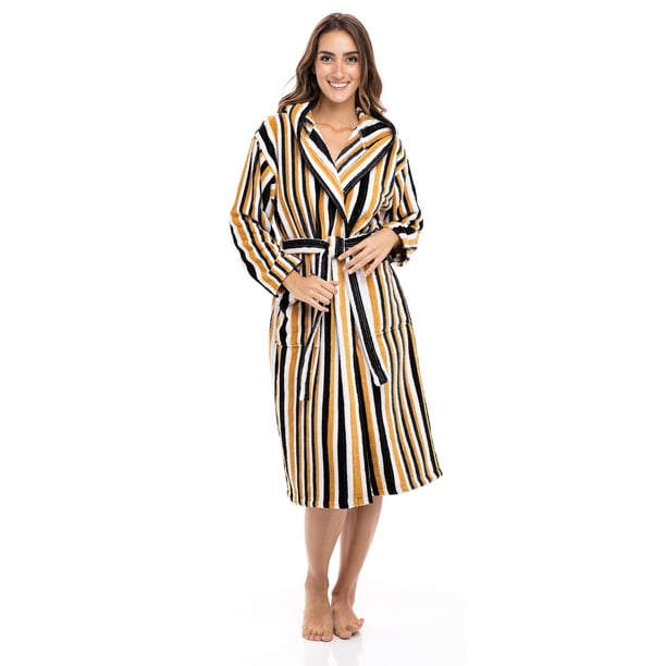 Skylinewears Women’s Luxury Terry Cotton Hooded Bathrobe Spa Robe