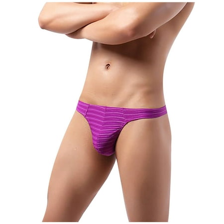 

DENGDENG Men s Thong Underwear Solid Soft Low-Rise Soft Pouch Thongs for Men