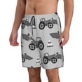thumbnail image 2 of Bixox Men's Gray Tractor printing Casual Classic Fit Short Summer Beach Shorts, 2 of 6
