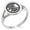Silver, variant on Stainless Steel Three-Tiered Pine Kamon Crest Minimalist Oval Top Polished Statement Signet Ring