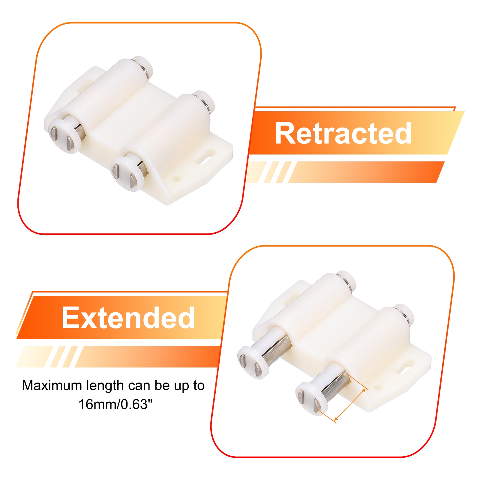 Unique Bargains Push to Open Pressure Touch Release Latches for Cabinets White