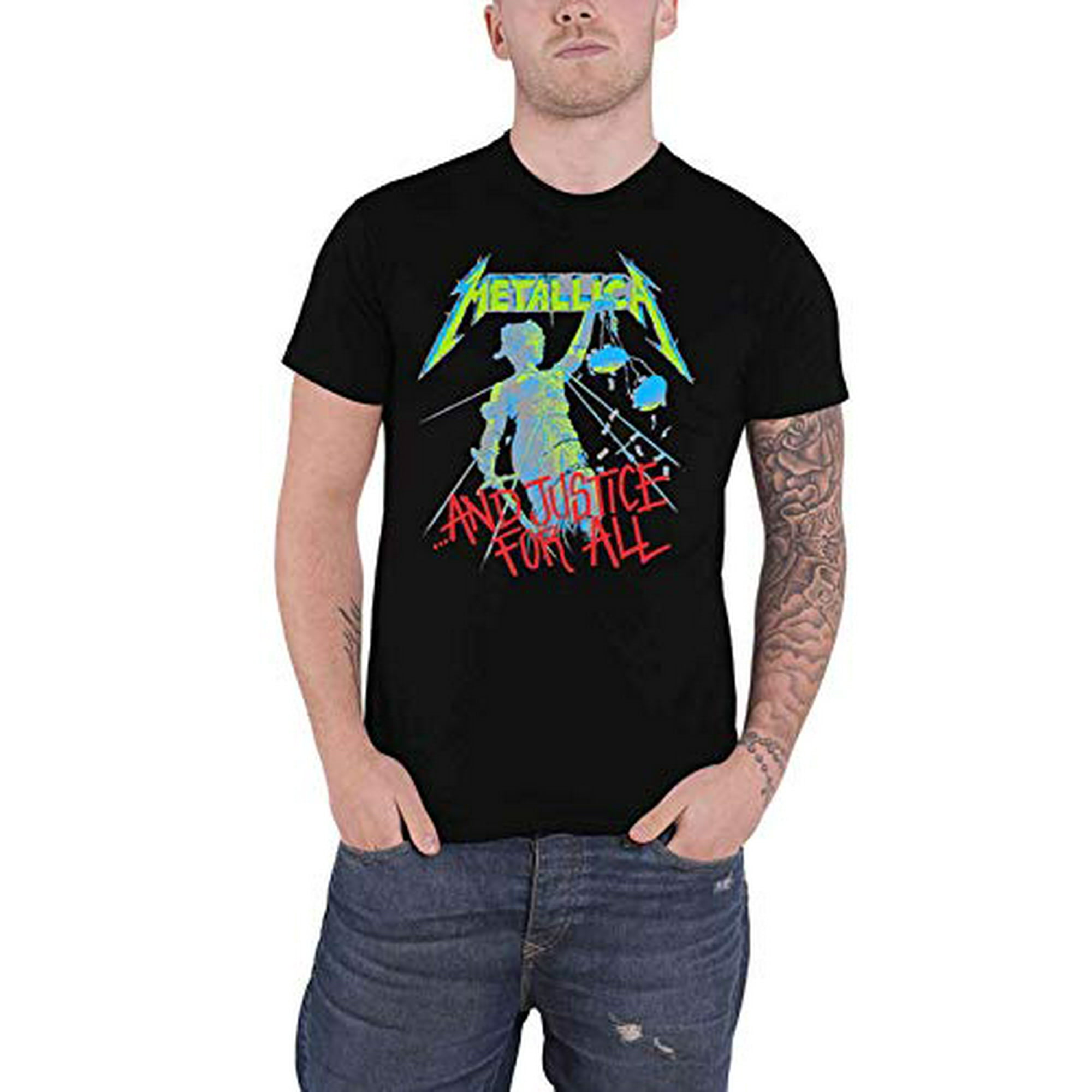 Metallica T Shirt and Justice for All Original Band Logo Official