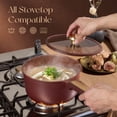 thumbnail image 5 of Carote 3QT Ceramic Nonstick Saucepan with Lid, Induction Compatible, Easy to Clean, Burgundy Red, 5 of 8