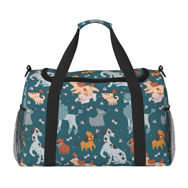 Easygdp Dogs Bolsa de Gimnasio, Bolsa de Viaje Duffel, Bolsa de Fin de Semana con Compartimentos, Bolsa de Mano para Noche
