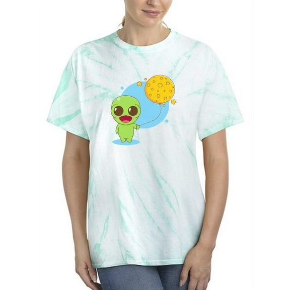 Kawaii Alien Moon T-Shirt Tie Dye Cyclone Women -Image by Shutterstock, Female Small