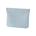 thumbnail image 2 of JUMNUYCUH Snap Closure Leather Organizer Pouch, Portable Waterproof No Zipper Self-Closing Mini Makeup Bag, Small Travel Storage Bag for Cosmetics Headphones Jewelry, Pouches for Purse, Blue, 2 of 9
