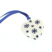 Blue Rose Polish Pottery Snow Flurry Heart Ornament
