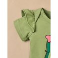thumbnail image 4 of 3Pcs Baby Girl Clothes Infant Cotton Outfits - Avocado/sunflower Graphic Lovely Romper + Cute Bow Shorts Dress + Headband, Summer Clothing Set, 4 of 5