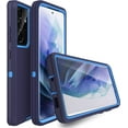 thumbnail image 2 of Entronix Heavy Duty Case Designed for Samsung Galaxy S22 Ultra Shockproof Triple Layer Rugged Case (Blue), 2 of 7