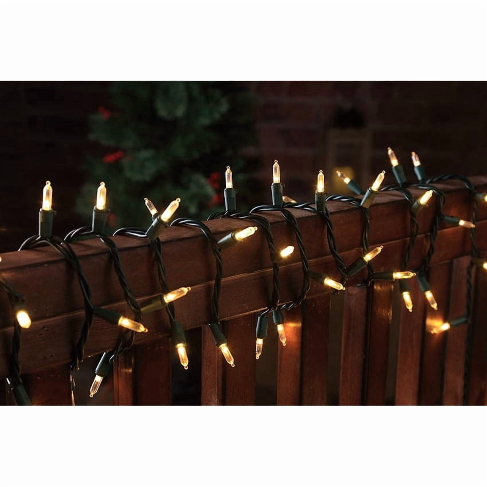 Indoor/Outdoor 300-Count LED Mini Christmas String Lights, Warm White, Green Wire, 62.3', by Holiday Time