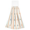 thumbnail image 7 of Yayeee Kitchen Hanging Hand Towels Set of 2 with Loop Bathroom Absorbent Tie Towel, Beige Nautical Pattern, 7 of 7