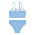 thumbnail image 3 of Adarluvy Girl's 2 Piece Swimsuit Solid Spaghetti Strap Ribbed Bikini Sets Beach Bathing Suit Swimwear for Teen Kids, 3 of 8