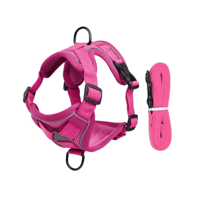 Dog Harness Vest Reflective Vest Style Harness and Leash Escape Proof Breathable Pet Chest Vest Walking Leash for & Small Medium Dogs Adjustable Pet Harness Walking Control Vest Pet Gear
