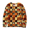 thumbnail image 4 of Halloween Fuzzy Tops for Women Printed Crew Neck Long Sleeve Trendy Spooky Festival Party Pullover Top Multicolor 15 S, 4 of 6