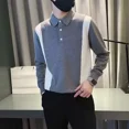thumbnail image 4 of Suéteres de punto para hombre, ropa de hombre negra empalmada, jerseys con cuello, tendencia de negocios 2024, talla grande, holgados, diseñador de lujo, Sheap, 4 of 5