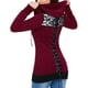 thumbnail image 4 of Sudadera con capucha para mujer, bolsillos empalmados, manga larga, vendaje en la espalda, con cordones, cremallera, sudaderas con capucha, abrigo Fridja  po159, 4 of 6