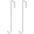 thumbnail image 1 of Gancho para colgar coronas sobre la puerta, soporte para coronas de metal fino, ganchos para colgar de temporada para puerta delantera o trasera (blanco), 1 of 5