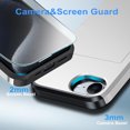 thumbnail image 5 of Benbenjaytek for iPhone 16e Wallet Case with Card Holder + 2 Tempered Glass Screen Protector Protective Shockproof Hidden Card Slot Slim Case Women Men for iPhone 16e 6.1" (Silver), 5 of 7