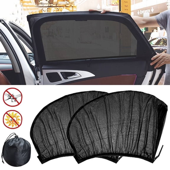 2Pcs Universal Car Side Window Baby Sun Shade Visor Mesh Screen Cover Sunshade Fits All (98%) Cars,Most SUVs