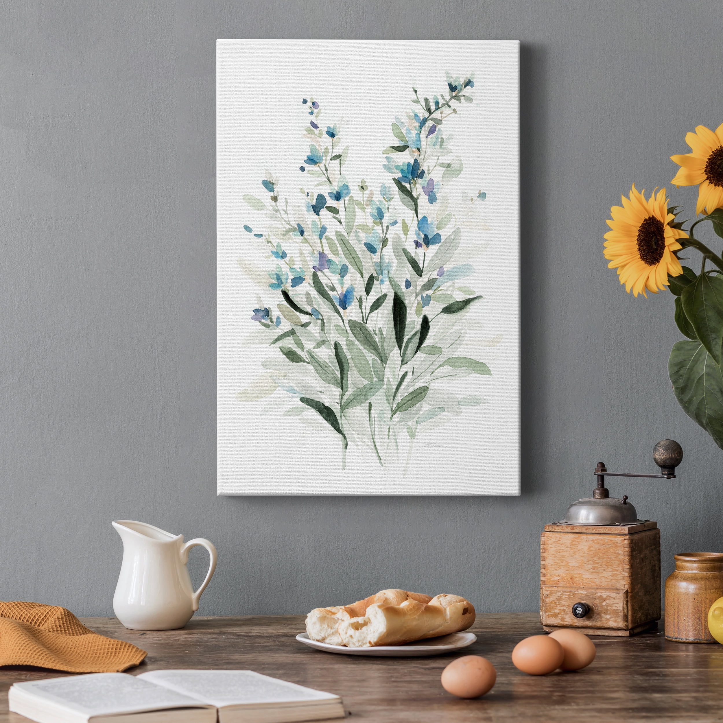 Delicate Blue Botanical I Premium Gallery Wrapped Canvas - Ready to Hang - 12 x 18