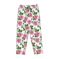 thumbnail image 4 of Naloa Rose Flowers Print Women’s Ultra-Soft Comfy Pajama Lounge Pants with Pockets & Drawstring, 4 of 8