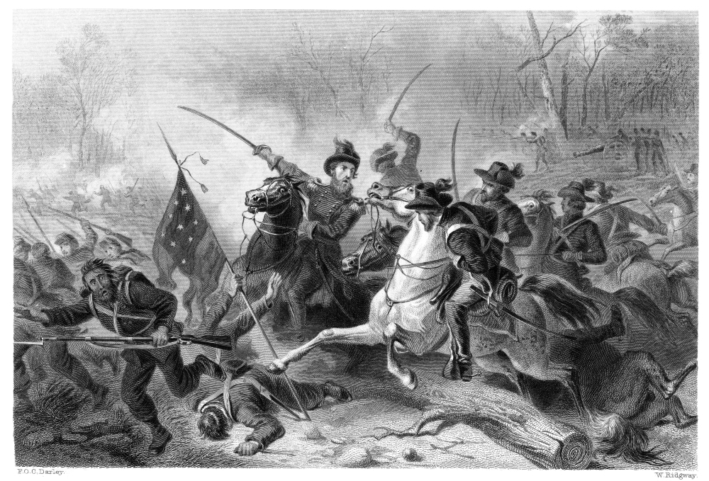 Civil War Battle Of Shiloh Ngeneral Ulysses S Grant Leading Union