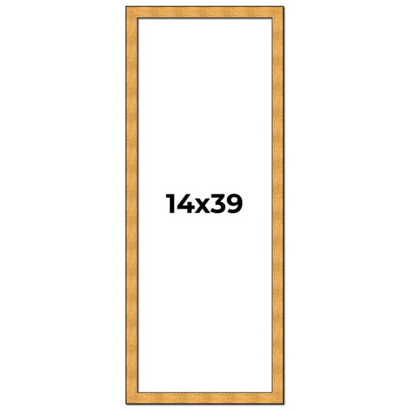 14x39 Frame Gold Rustic Solid Wood Picture Frame | 1.25 Inch Wide Moulding | Rustique Gold