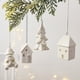 thumbnail image 4 of Adornos de cerámica blanca para árbol de Navidad, decoración con forma de casa de Papá Noel y muñeco de nieve, colgante para regalo de Año Nuevo, 4 of 5
