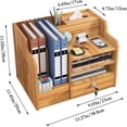 thumbnail image 2 of Organizador de escritorio de madera con cajón Almacenamiento de archivos de escritorio de gran capacidad Clasificador de documentos A4 Suministros de oficina Caja de almacenamiento para el hogar Ofici kaili Sencillez, 2 of 5