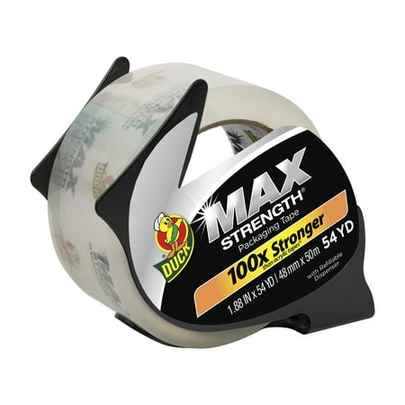 Duck MAX Packaging Tape with Economy Dispenser 1.88" x 54.6 yds 3" Core Clear 284982