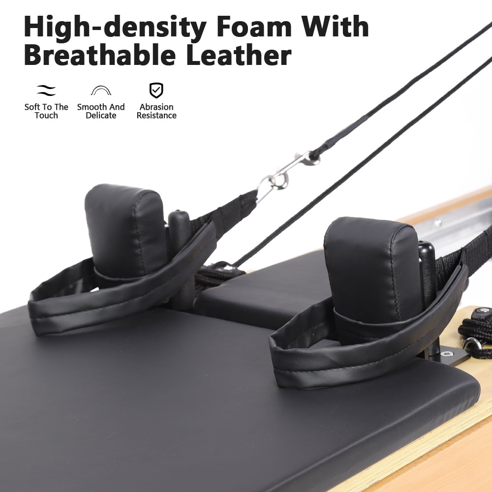 Discover the ARKANTOS Pilates Reformer Pro, the ultimate equipment for a complete Pilates workout experience. This premium reformer comes with essential accessories such as the Reformer Box, Cardio Rebounder, and Padded Jump Board, targeting various muscle groups for a full-body workout. Its adjustable resistance and precise positioning allow for customized routines while its foldable design and built-in wheels enable easy storage and transport. The ARKANTOS Pilates Reformer Pro boasts professional-grade features like secure footbars, multi-level resistance, and ergonomic adjustments for safe and effective workouts that will sculpt and strengthen your body.