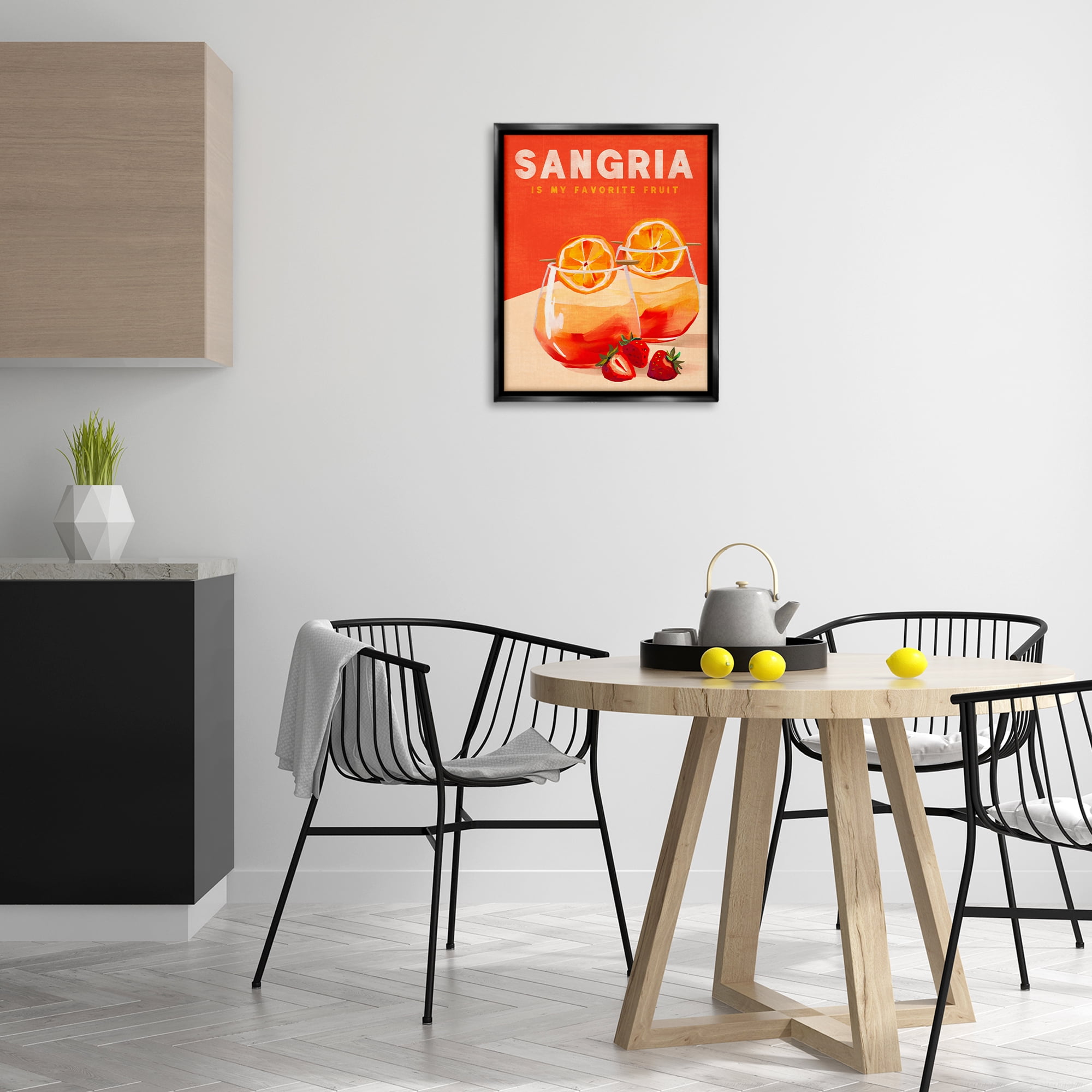 Stupell Industries Sangria Favorite Fruit Food & Beverage Painting Black Floater Framed Canvas Art Print Wall Art, 17 x 21