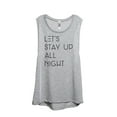 thumbnail image 1 of Thread Tank Lets Stay Up All Night Women's Sleeveless Muscle Tank Top Sport Grey Small, 1 of 4