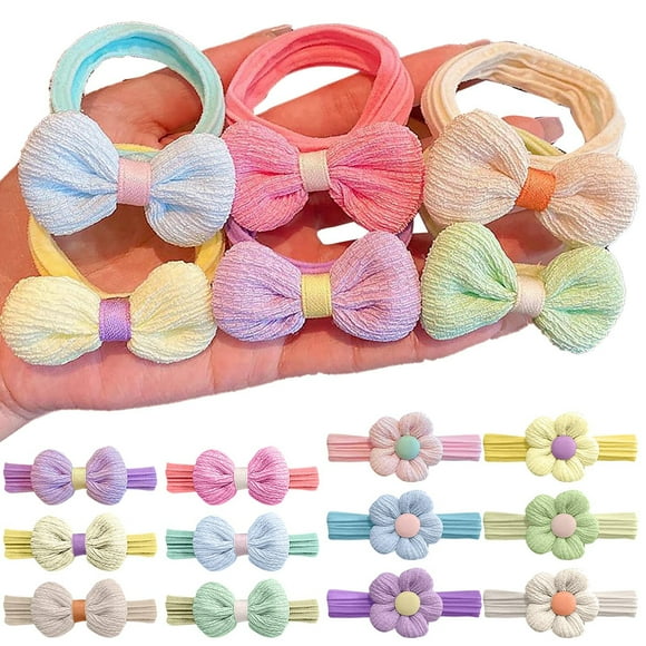 Coleteros de Flores, Diseño Suave y Elástico, Bonita Forma de Flor, Resistentes para Cabello Grueso, Perfectos para Coletas y Moños, Uso Versátil, Paquete de 6, Sujeción Suave y Segura para Niñas.