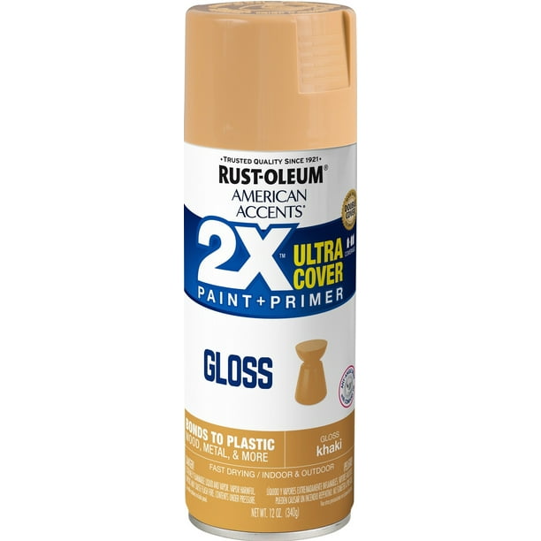 Khaki, RustOleum American Accents 2X Ultra Cover Gloss Spray Paint, 12