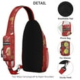 thumbnail image 3 of Sling Backpack,Red Christmas Gingerbread Man Pattern Crossbody Bag with Water Bottle Holder,Waterproof Sling Bag for Men/Women with Chest Phone Holder for Hiking,Travel, 3 of 6