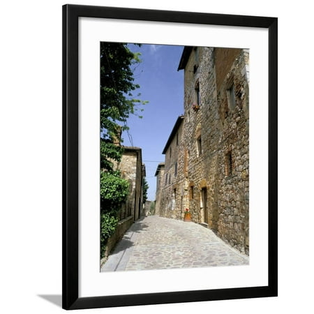 Oldest Building in the Best Preserved Fortified Medieval Village in Tuscany Framed Print Wall Art By Pearl