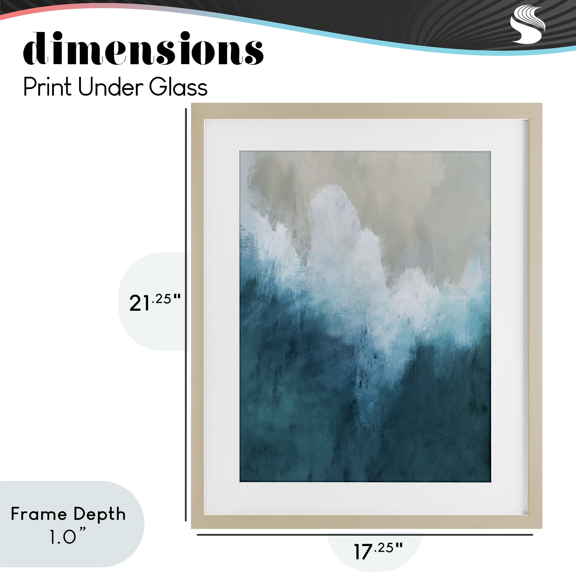 Stupell Industries Aerial Tide Abstraction Birch Framed Print Under Glass, design by Denise Brown