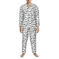 Adobk Fish Bones Print Mens Pajamas Set Long Sleeve Soft Pajamas for